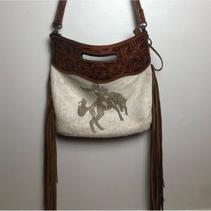 American Darling clutch handbag. Handmade western handbag. Cowhide.